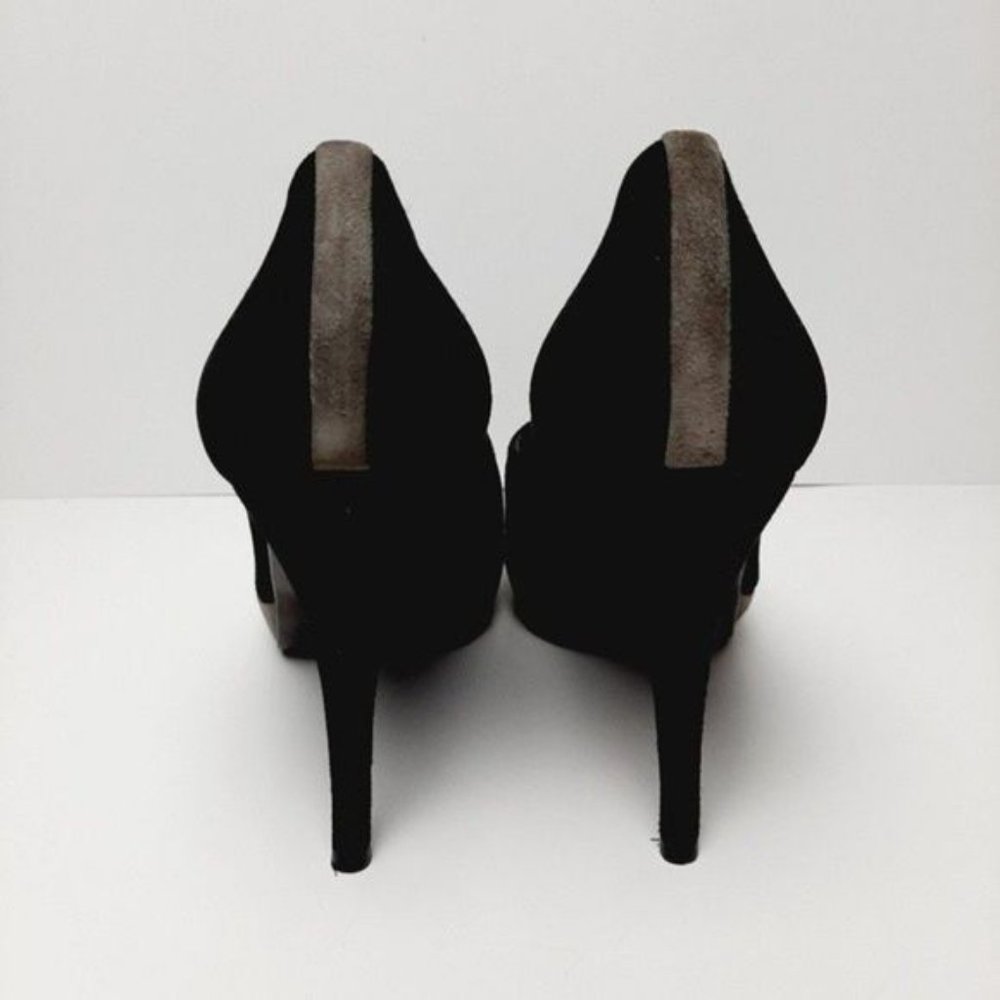 STUART WEITZMAN Genuine Suede Leather Pumps High Heel Stiletto Black Grey Sz 10 - Picture 10 of 13